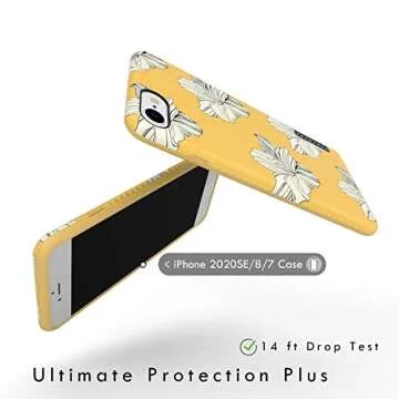 iPhone 8 & iPhone 7 & iPhone SE [2020 Released] case Flower, Akna Collection Flexible Silicon Cover ...