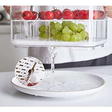 blitzlabs Fridge Food Storage Bin Containers Produce Saver, Stackable Freezer Bins Fresh Keeper Food Storage Containers for Fridge Freezer Cabinet Kitchen Organization, Set of 2