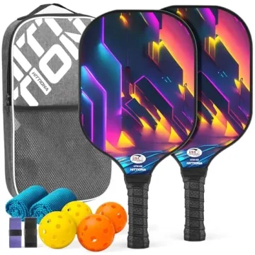 Pickleball Paddles Set of 2 - Fiberglass Pickleball Paddles for Beginners, USAPA Approved Pickle Bal...