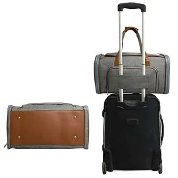 Mr. Peanut's Expandable Airline Approved Soft Sided Pet Carrier, Low Profile Gold Series Tote, Premium Brand Self Locking Zippers, Plush Faux Fleece Bedding with a Sturdy Plywood Base