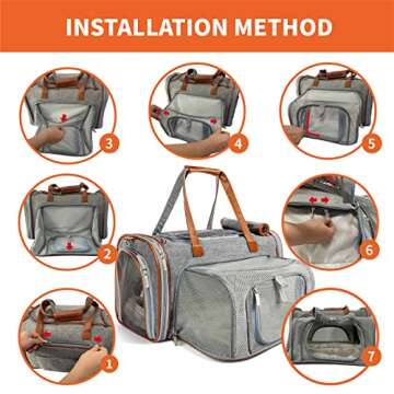 Mr. Peanut's Expandable Airline Approved Soft Sided Pet Carrier, Low Profile Gold Series Tote, Premium Brand Self Locking Zippers, Plush Faux Fleece Bedding with a Sturdy Plywood Base