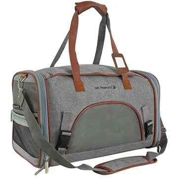 Mr. Peanut's Expandable Airline Approved Soft Sided Pet Carrier, Low Profile Gold Series Tote, Premium Brand Self Locking Zippers, Plush Faux Fleece Bedding with a Sturdy Plywood Base