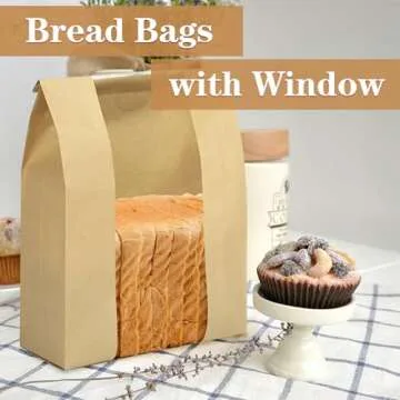 Paper Bread Bags for Homemade Bread - 24 Pack with Stickers