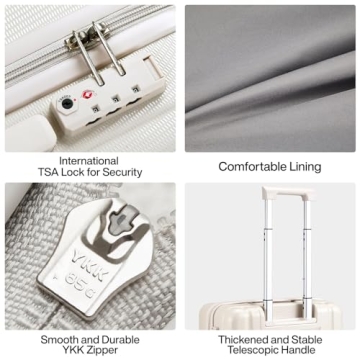 Hanke 20 Inch Lightweight Airline Approved Carry On Suitcase