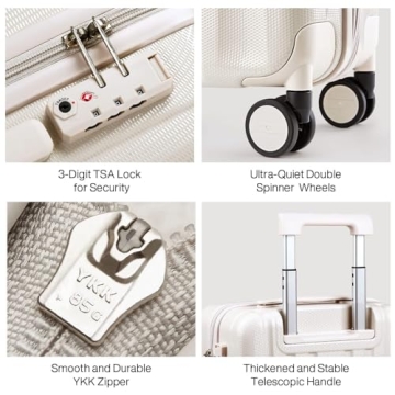 Hanke 20 Inch Lightweight Airline Approved Carry On Suitcase