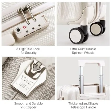 Hanke 20 Inch Lightweight Airline Approved Carry On Suitcase