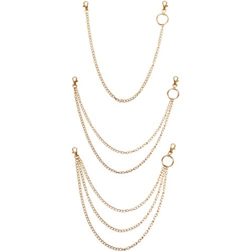 3 Piece Stylish Jeans Wallet Chains | Unisex Pocket Chains Hip-Hop Gold