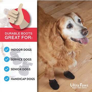Ultra Paws Durable Dog Boots for Medium Dogs