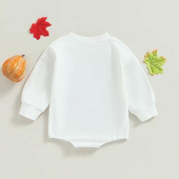 Endorothii Infant Baby Halloween Clothes Spooky Ghost Long Sleeve Shirt Romper Bodysuit Newborn Girl Boy First Halloween Outfit (White Spooky Vibes, 0-3 Months)