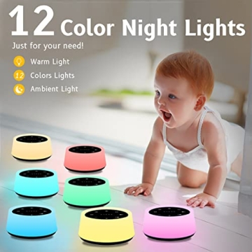 ColorsNoise Sound Machine 30 Sounds 12-Color Night Light