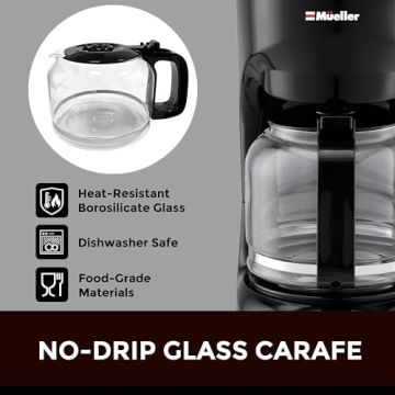 Mueller 12-Cup Drip Coffee Maker for Great Flavor