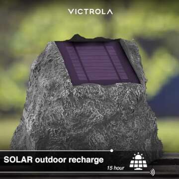 Victrola Outdoor Rock Speaker Pair - Wireless Bluetooth, Garden & Patio Rock Speakers, Year-Round Us...