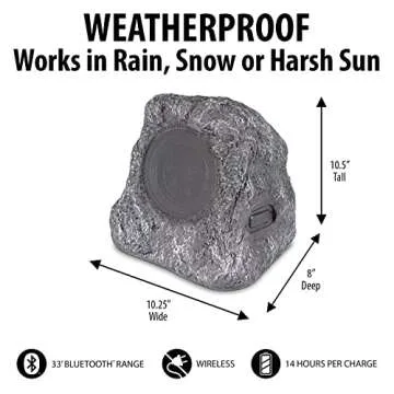 Victrola Solar Outdoor Rock Speakers for Garden Sound