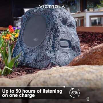 Victrola Solar Outdoor Rock Speakers for Garden Sound