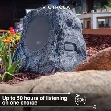 Victrola Solar Outdoor Rock Speakers for Garden Sound
