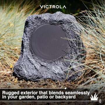 Victrola Solar Outdoor Rock Speakers for Garden Sound