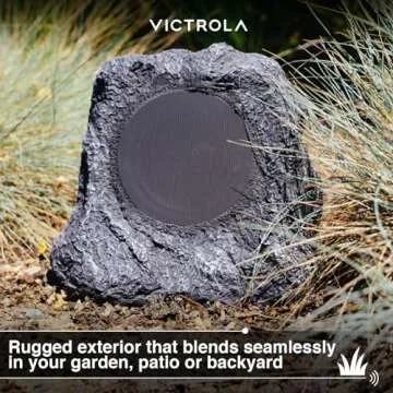 Victrola Solar Outdoor Rock Speakers for Garden Sound