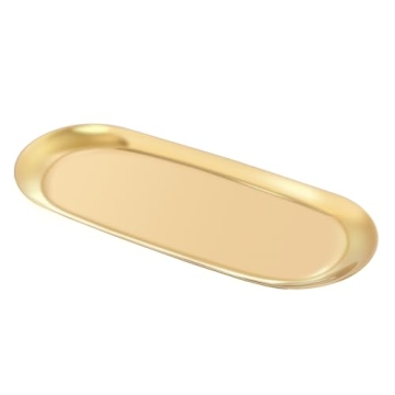 Gold Decorative Tray - Elegant Stainless Steel Organizer