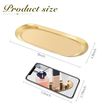Gold Decorative Tray - Elegant Stainless Steel Organizer