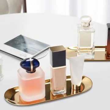 Gold Decorative Tray - Elegant Stainless Steel Organizer