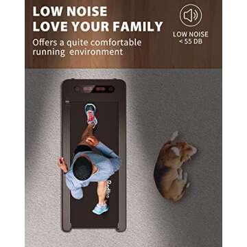 REDLIRO Walking Pad, Under Desk Treadmill 300 lb Capacity Motorized Portable Treadmill Compact, Sturdy Mini Treadmill for Small Space with Remote Control, LED Display for Home & Office Use