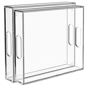 Elegant Serving Tray Set: Durable Clear Acrylic Trays for Food & Decor