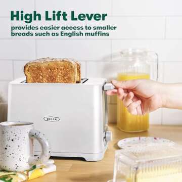 BELLA Compact 2 Slice Toaster - Safe, Stylish & Efficient