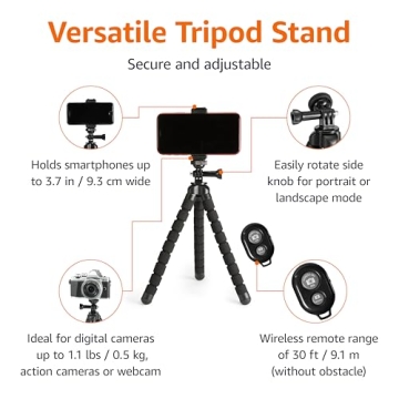 Flexible Tripod with Remote for Smartphones - 10-Inch