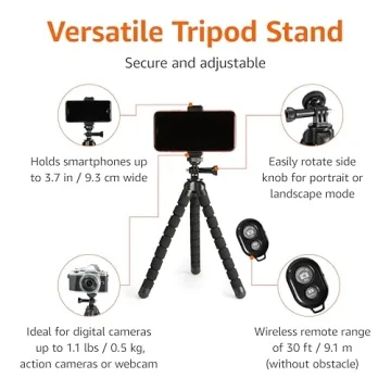 Flexible Tripod with Remote for Smartphones - 10-Inch