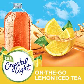 Crystal Light Lemon Iced Tea Naturally Flavored Powdered Drink Mix (60 Ct Multipack, 6 Boxes Of 10 C...