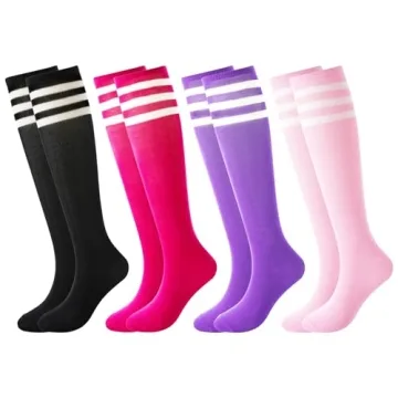 BONANGEL Kids Youth Soccer Socks - Knee High Athletic Socks for Boys and Girls 6-12 Years