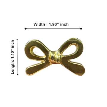 Perilla Home 6 Decorative Brass Bow Cabinet Knobs