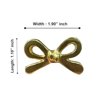 Perilla Home 6 Decorative Brass Bow Cabinet Knobs