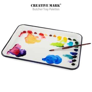 Creative Mark Butcher Tray Palette - Triple Coated Enamel Tray Palette for Painting, Color Theory, M...