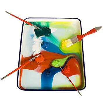 Creative Mark Butcher Tray Palette - Triple Coated Enamel Tray Palette for Painting, Color Theory, Mixing, and More! - 11" x 15"