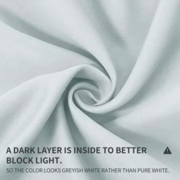 Joydeco White Curtains 54 Inches Long: Thermal Insulated Room Darkening Drapes, Set of 2