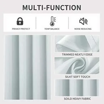 Joydeco 54 Inch White Thermal Insulated Curtains