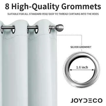 Joydeco 54 Inch White Thermal Insulated Curtains