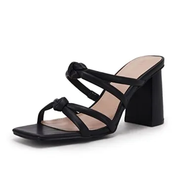 LAICIGO Women's Chunky Block Heeled Sandals - Stylish Open Toe Design with Comfort