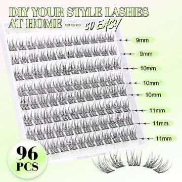 Lash Clusters DIY Lash Extensions Natural Cluster Lashes Eyelash Extensions Wispy Individual Lashes Short 9-11MM Eyelash Clusters Self Application at Home by ALICE