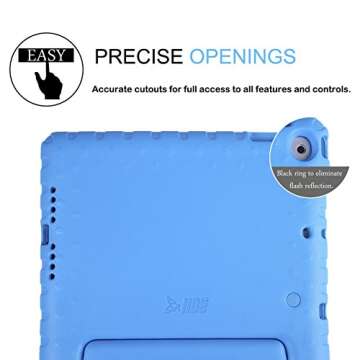 HDE Case for iPad 9.7-inch 2018 / 2017 Kids Shockproof Bumper Hard Cover Handle Stand with Built in Screen Protector for New Apple Education iPad 9.7 Inch (6th Gen) / 5th Generation iPad 9.7 - Blue