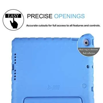 HDE Case for iPad 9.7-inch 2018 / 2017 Kids Shockproof Bumper Hard Cover Handle Stand with Built in Screen Protector for New Apple Education iPad 9.7 Inch (6th Gen) / 5th Generation iPad 9.7 - Blue
