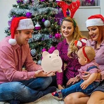 Cute Piggy Bank for Sbrvaniy Pig Money Bank Coin Bank for Boys and Girls My First Unbreakable Money Bank Large Size Decoration Savings Christmas, Halloween, Birthday Gift (Flesh-Colour)