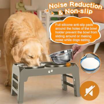 Adjustable Elevated Dog Bowl Stand for Comfort and Health