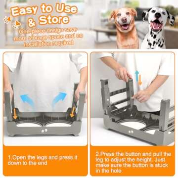 Adjustable Elevated Dog Bowl Stand for Comfort and Health
