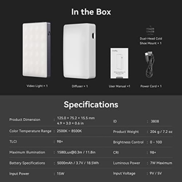 SmallRig RM120 RGB Video Light for Creators and Photographers