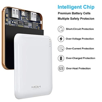 MOXNICE 10000mAh Power Bank - Lightweight Portable Charger