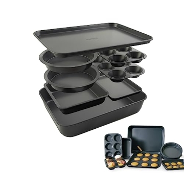 Elbee Home 8-Piece Non-Stick Carbon Steel Baking Set