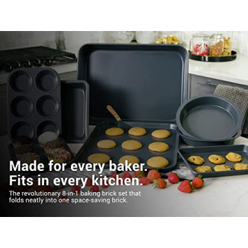 Elbee Home 8-Piece Non-Stick Carbon Steel Baking Set