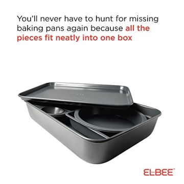 Elbee Home 8-Piece Non-Stick Carbon Steel Baking Set